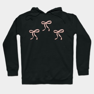 Cute Coquette pale pink ribbon bows repeating pattern seamless girly aesthetic this is me if you even care Hoodie